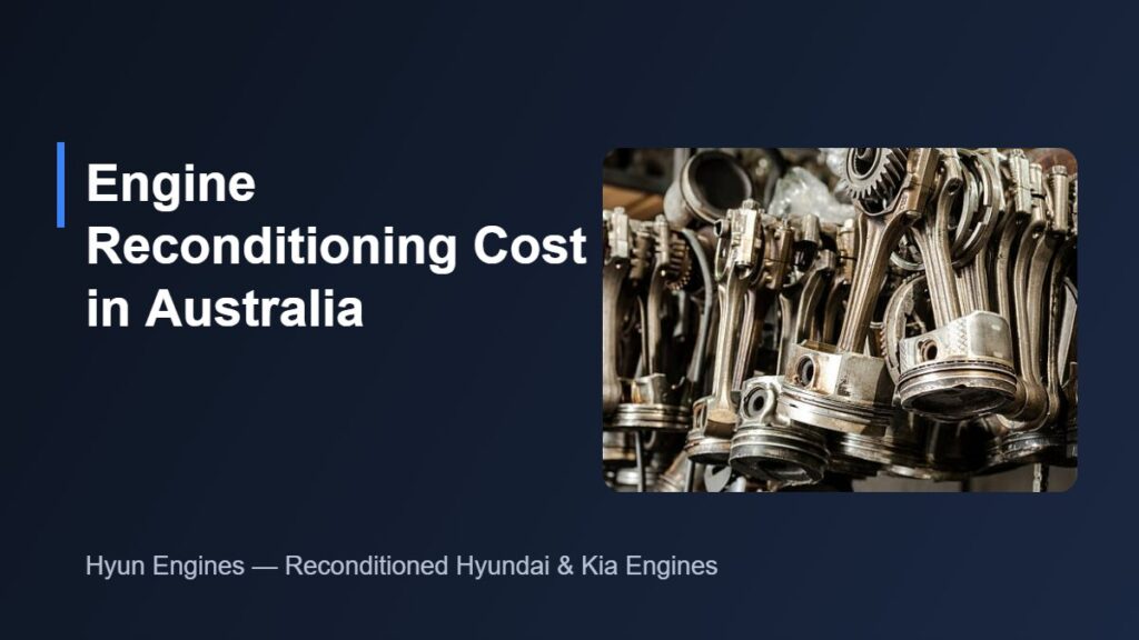 Engine reconditioning cost Australia - engine on workshop bench