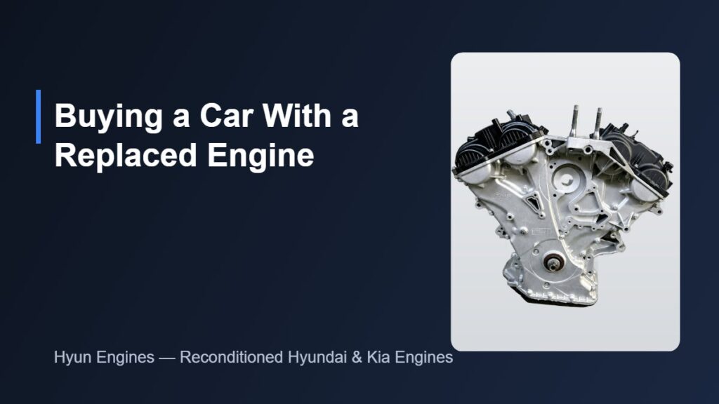 Buying a car with a replaced engine - Kia Carnival G6DH engine